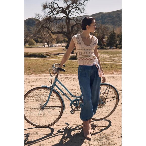 Anthropologie Cream Scalloped Sleeveless Sweater Vest - Picture 10 of 10